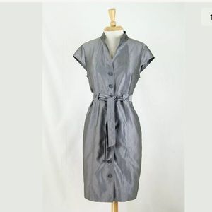 Calvin Klein Silver Gray Career Work Shirt Dress